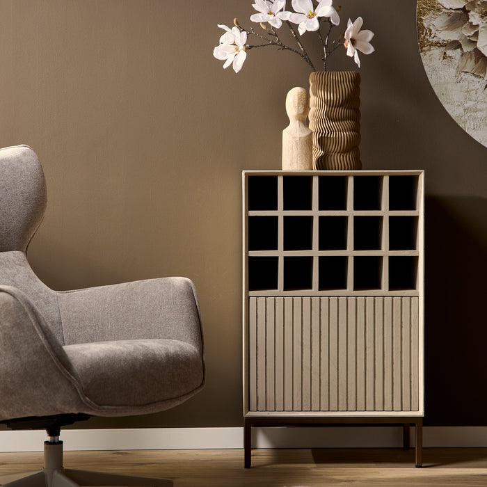 Weinschrank Madison | Goldfarbenes Mangoholz