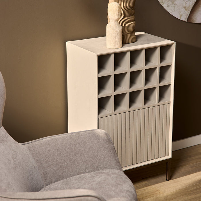 Weinschrank Madison | Goldfarbenes Mangoholz
