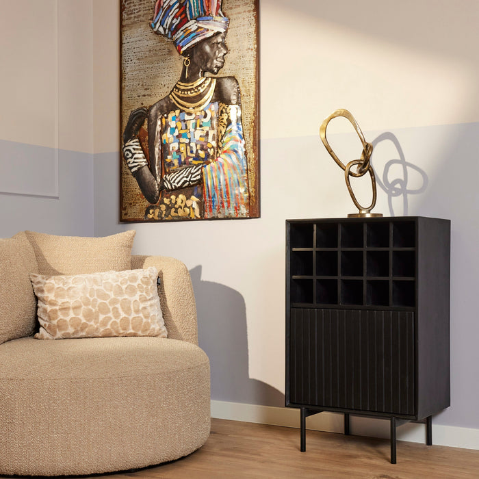 Weinschrank Madison | Schwarzes Mahagoni