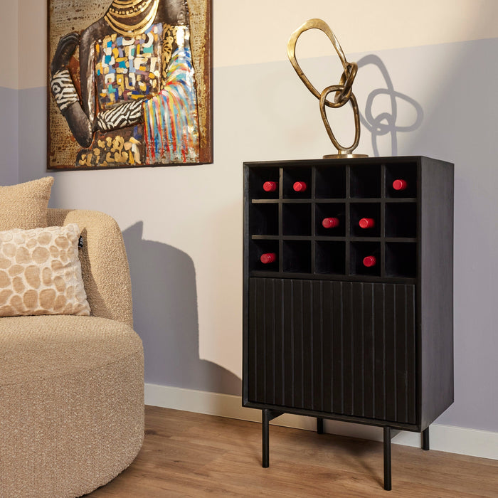 Weinschrank Madison | Schwarzes Mahagoni
