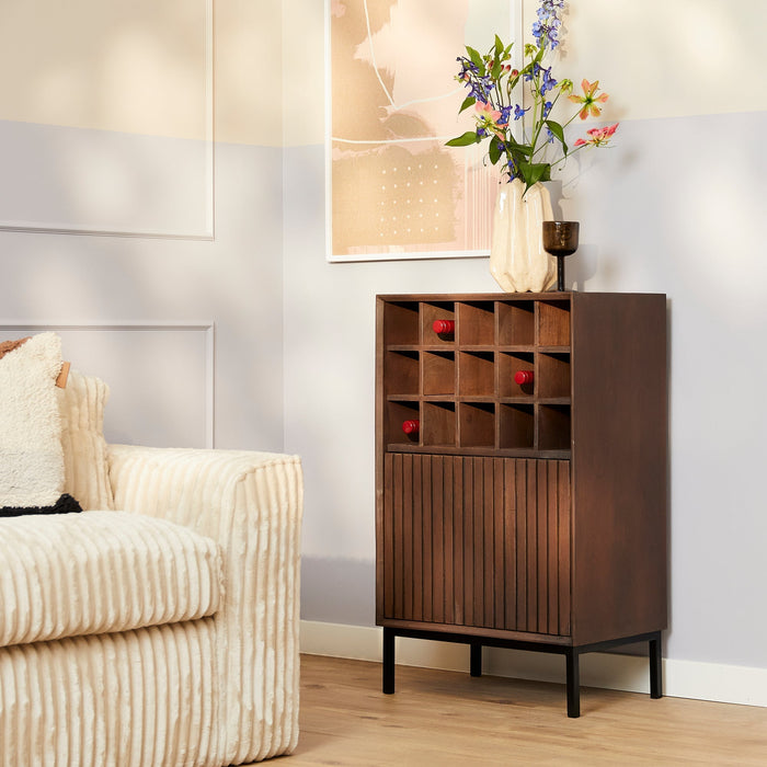 Weinschrank Madison | Nussbaumholz und Mangoholz
