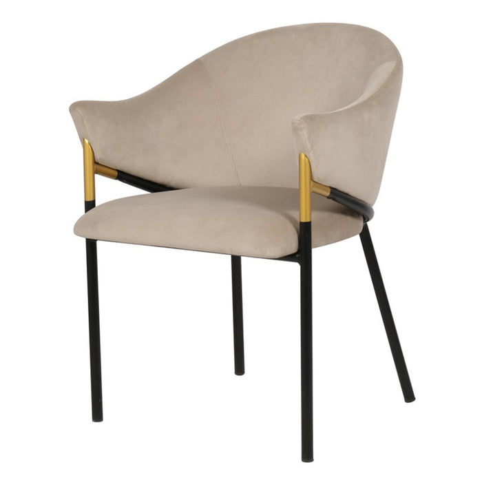 Eleganter Esszimmerstuhl Jocasta in luxuriösem Khaki mit Velours für ein stilvolles Interieur