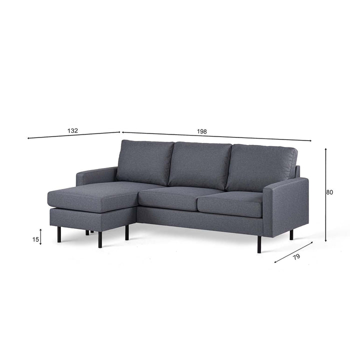 Felicity Eckbank | Dunkelgrau Malmo | Langer Sessel L+P