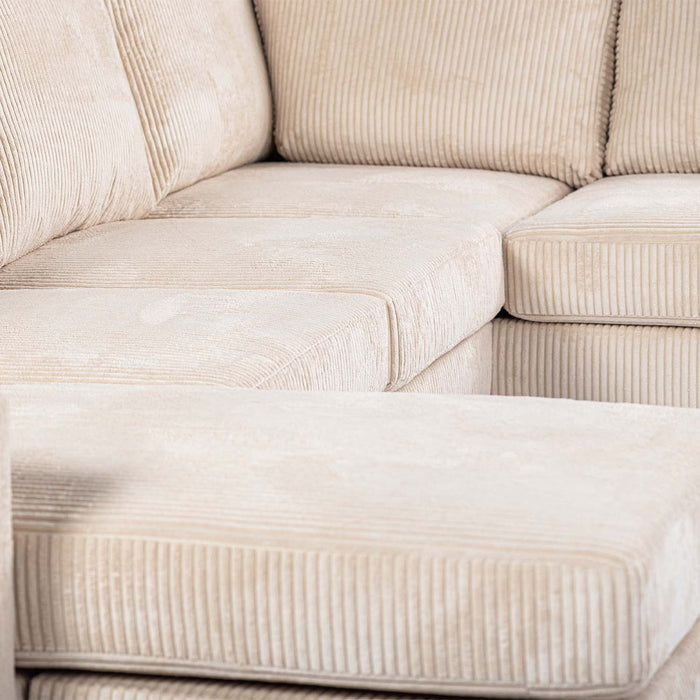 Ausziehbares Ecksofa Lisa | Langer Sessel | Beige Lincoln