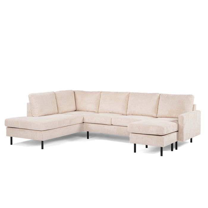 Ausziehbares Ecksofa Lisa | Langer Sessel | Beige Lincoln