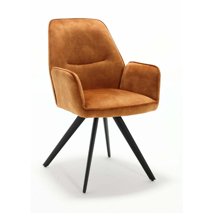 Stilvoller Esszimmerstuhl Nova in luxuriösem Goldvelours