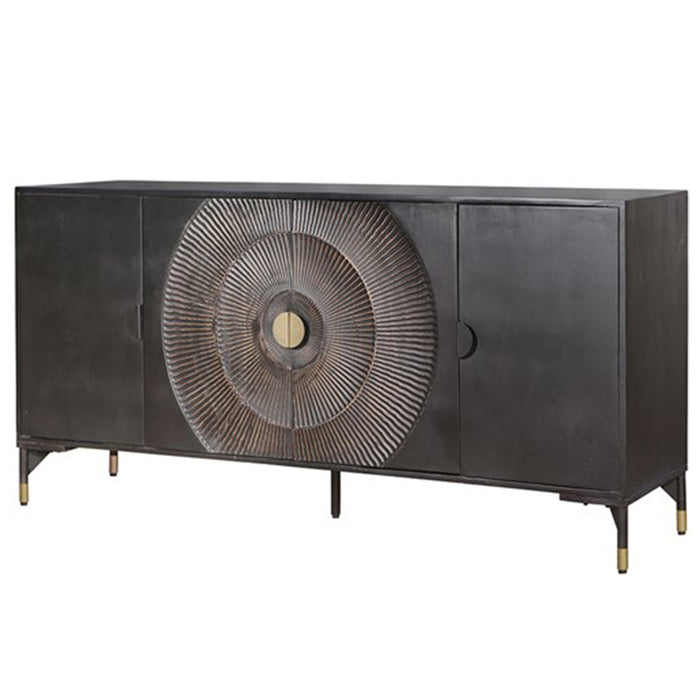 Sun 180 Schrank | 4 Türen | Schwarzes Mangoholz