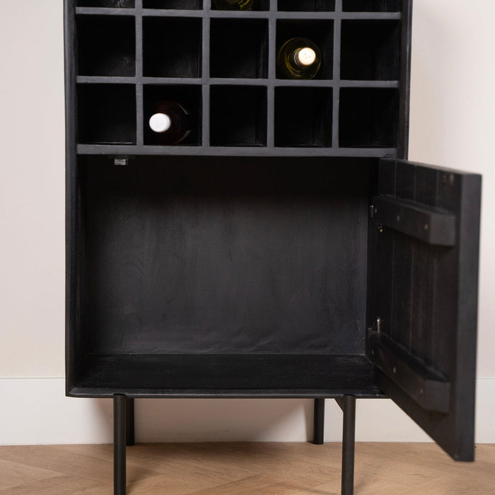 Weinschrank Yara | Schwarzes Mahagoni