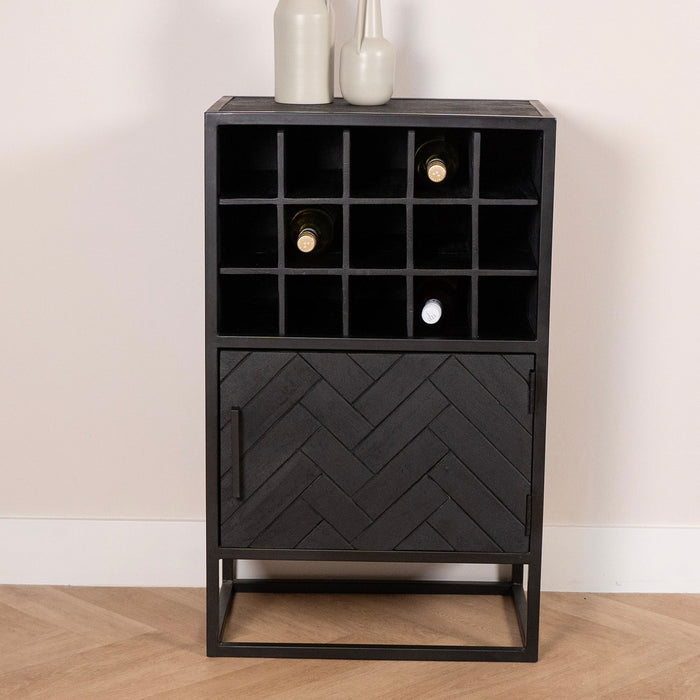 Weinschrank Yara | Schwarzes Mahagoni