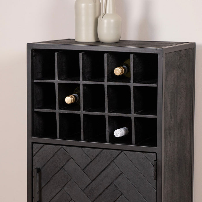 Weinschrank Yara | Schwarzes Mahagoni