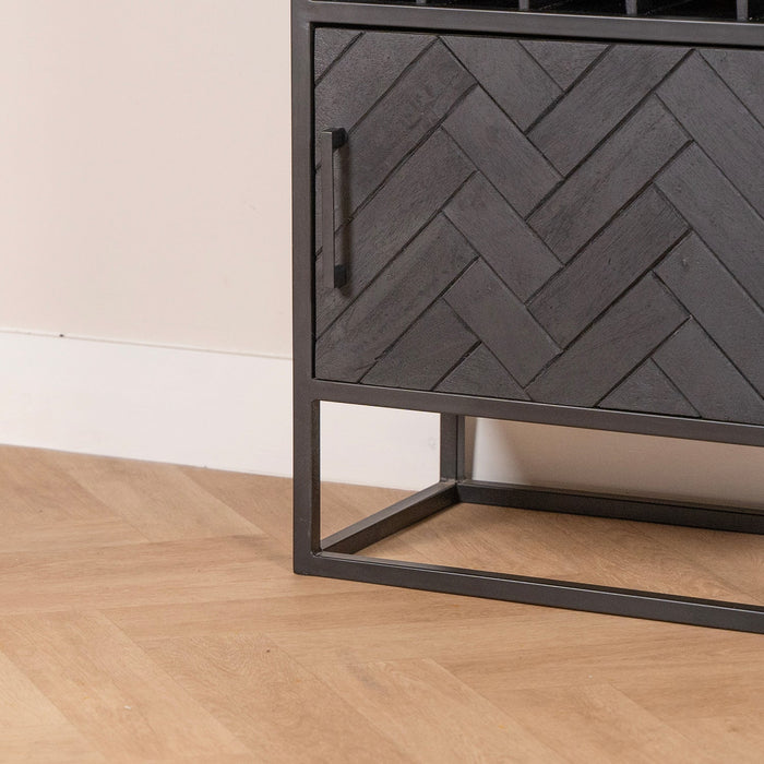 Weinschrank Yara | Schwarzes Mahagoni