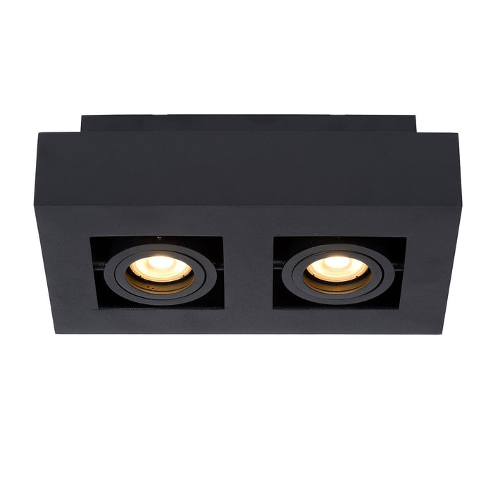 Deckenleuchte Xirax | 2 Stufen | LED dimmbar auf warmweiß | Schwarzes Metall