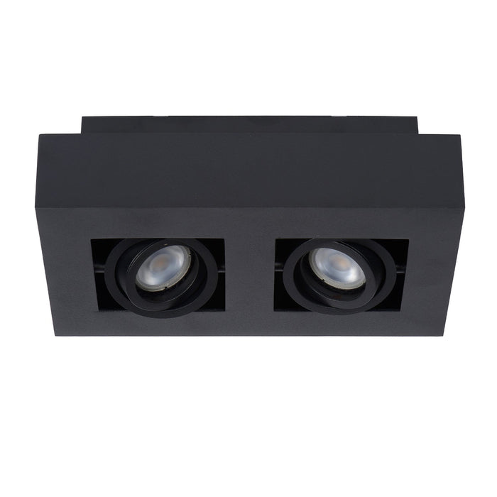 Deckenleuchte Xirax | 2 Stufen | LED dimmbar auf warmweiß | Schwarzes Metall