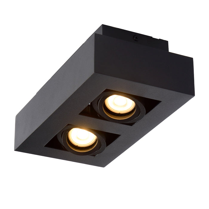 Deckenleuchte Xirax | 2 Stufen | LED dimmbar auf warmweiß | Schwarzes Metall