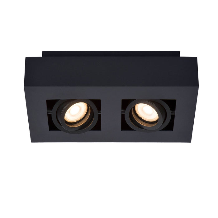 Deckenleuchte Xirax | 2 Stufen | LED dimmbar auf warmweiß | Schwarzes Metall