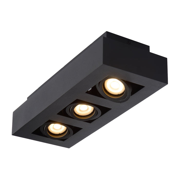 Deckenleuchte Xirax | 3 Lampen | LED dimmbar auf warm | Schwarzes Metall