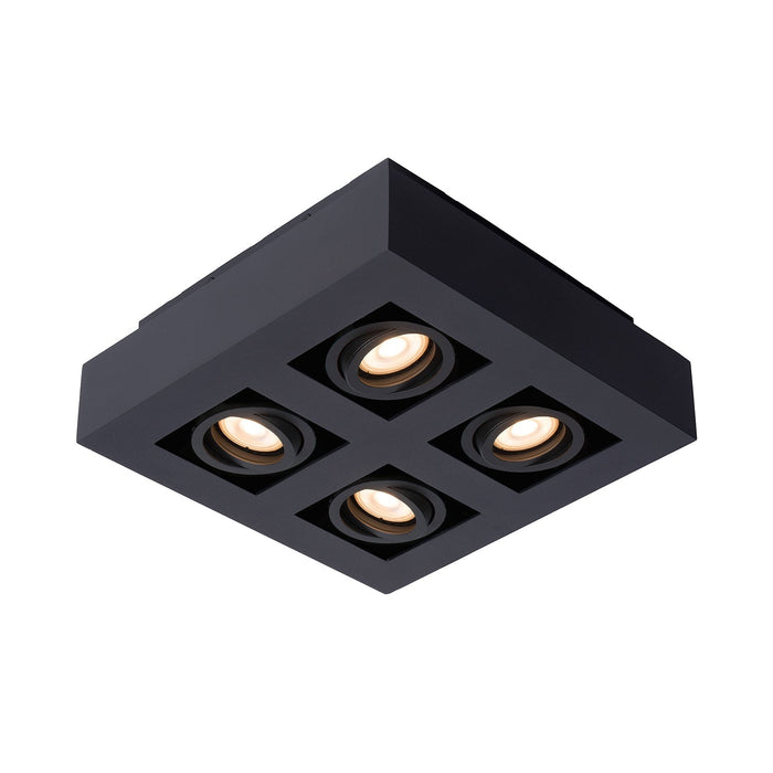 Deckenleuchte Xirax | 4 Lichtpunkte | LED dimmbar auf warm | Schwarzes Metall