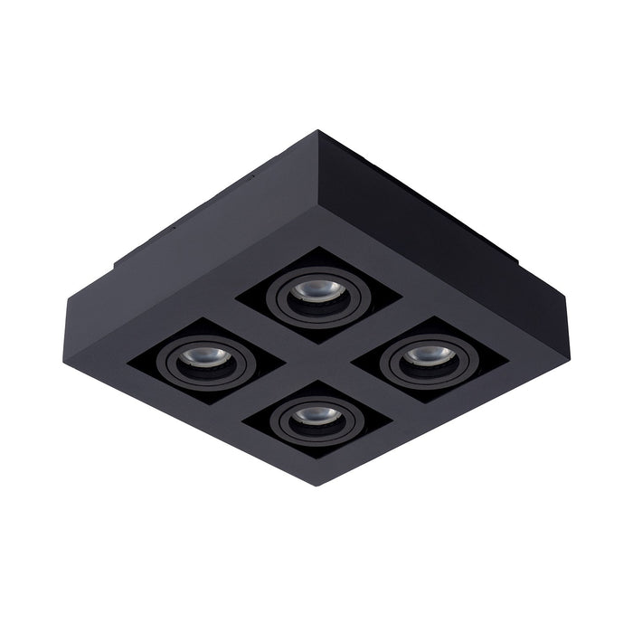 Deckenleuchte Xirax | 4 Lichtpunkte | LED dimmbar auf warm | Schwarzes Metall