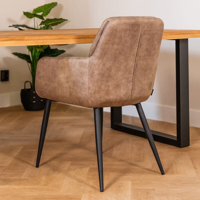 Eleganter Esszimmerstuhl Bailey mit Lederdesign für luxuriösen Komfort