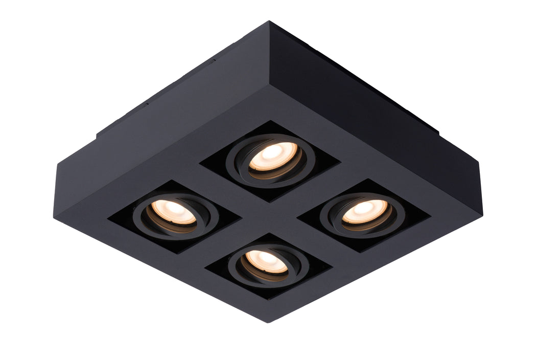Deckenleuchte Xirax | 4 Lichtpunkte | LED dimmbar auf warm | Schwarzes Metall