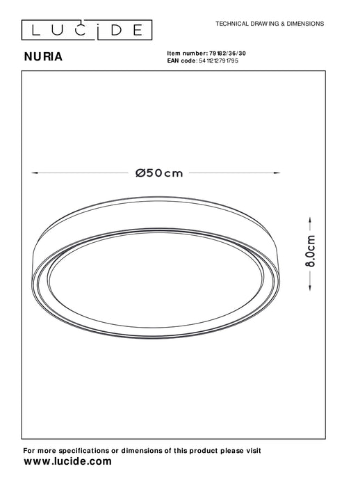 Deckenleuchte Nuria | Ø 50 cm | Schwarz