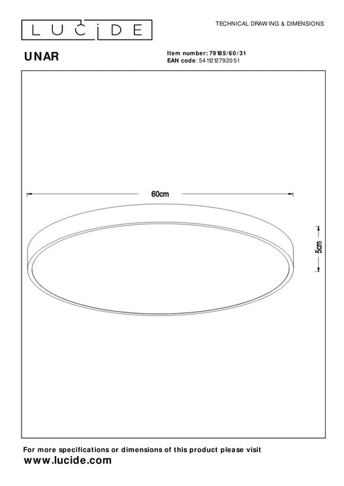 Deckenleuchte Unar | Ø 60 cm | 60 W | Weiß