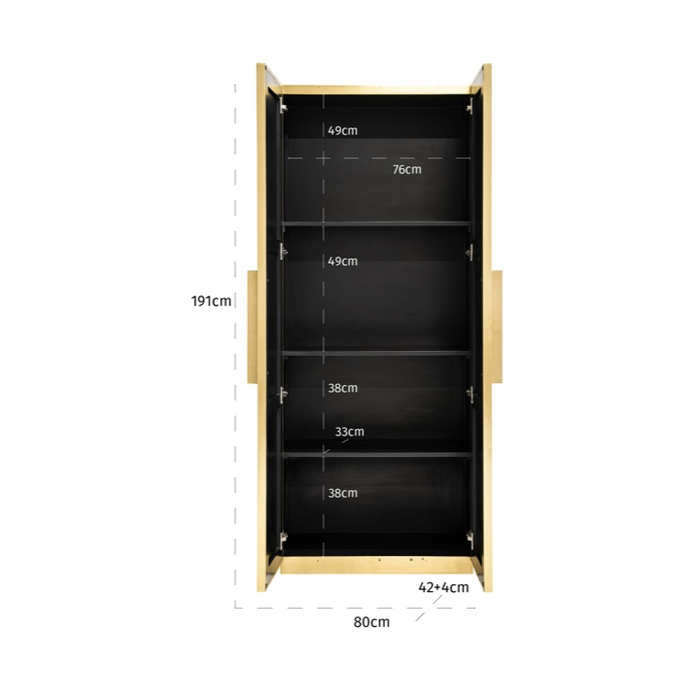 Kleiderschrank Ironville | 191 cm hoch | Gold