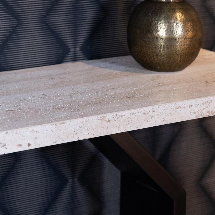 Beistelltisch Avalon | Travertin | Braun