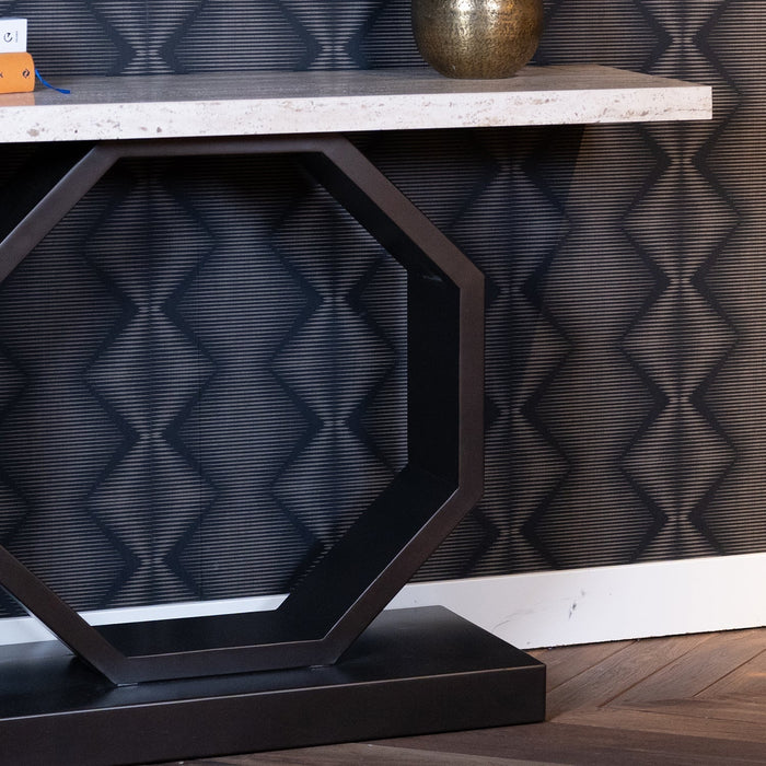 Beistelltisch Avalon | Travertin | Braun