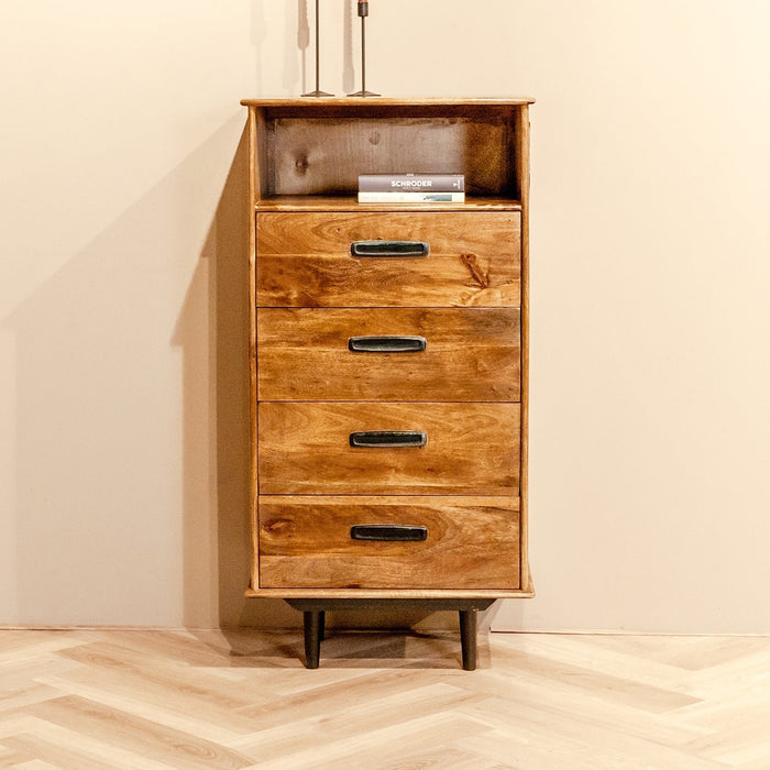 Weinschrank Elias 60 cm | Natürliches Mangoholz