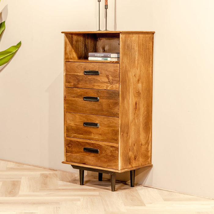 Weinschrank Elias 60 cm | Natürliches Mangoholz