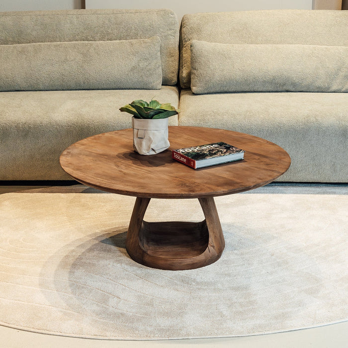 Couchtisch Bremen | Rund | Dunkles Walnussholz