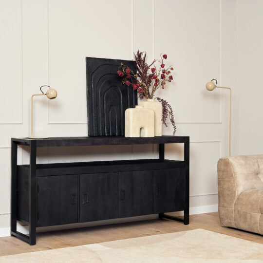 Wäscheschrank Britt Schwarz | 175 | 4 Türen