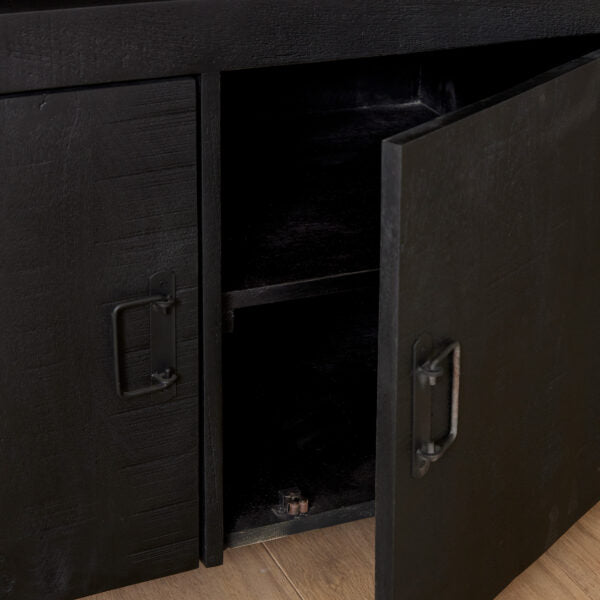 Wäscheschrank Britt Schwarz | 175 | 4 Türen