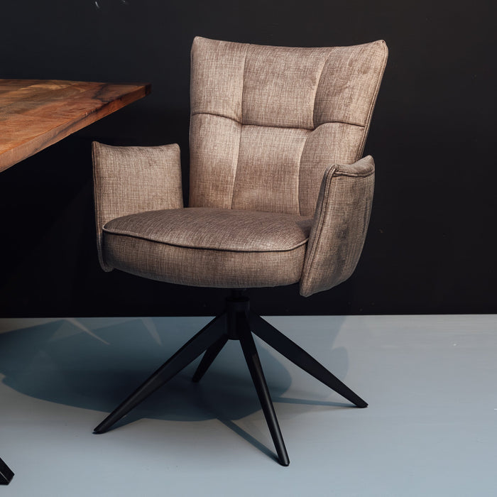 Esszimmerstuhl mit Drehfunktion in elegantem Taupe – Komfort und Stil für Ihr Interieur